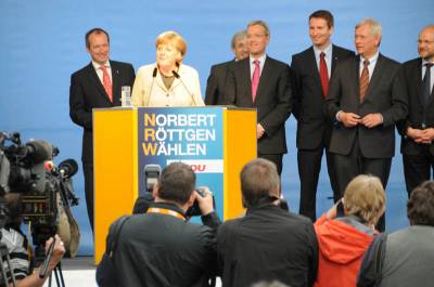 CDU-Kundgebung mit Angela Merkel, Norbert Röttgen und Eckhard Uhlenberg in Arnsberg. 3. Mai 2012. - CDU-Kundgebung mit Angela Merkel, Norbert Röttgen und Eckhard Uhlenberg in Arnsberg. 3. Mai 2012.